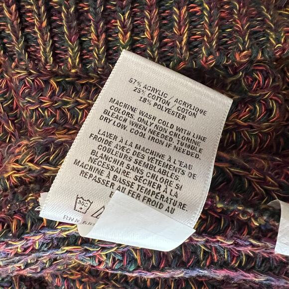 Express Multicolor Marled Open-Back Cable Knit Sweater Women’s Medium - Picture 5 of 8